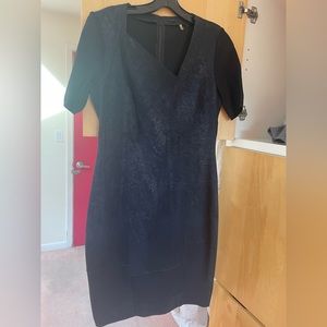 Elie Tahari Asymmetrical Neck midi dress